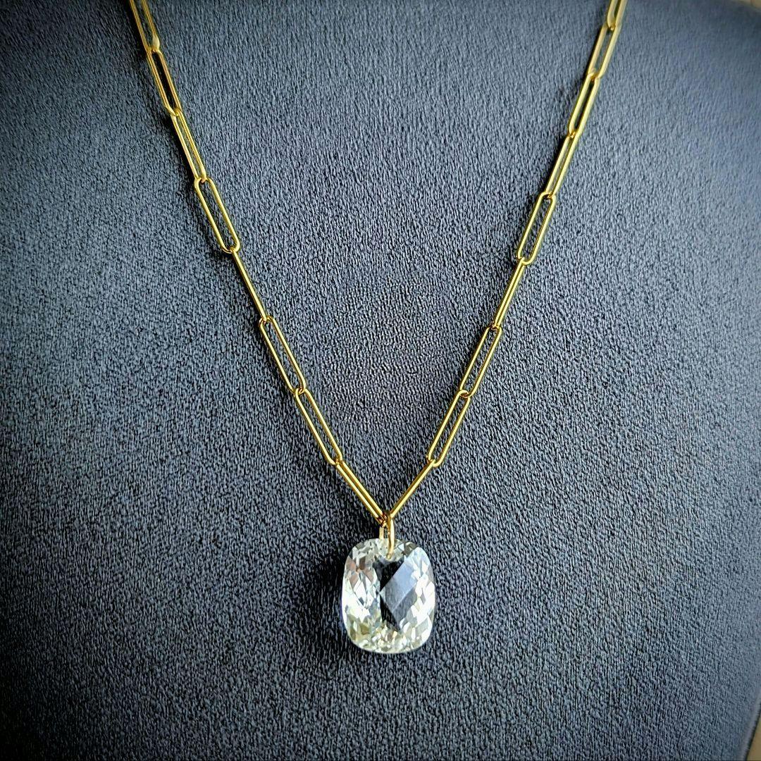 ♢N♢K18 ホワイトトパーズ 4.93ct ネックレスチャ―ム