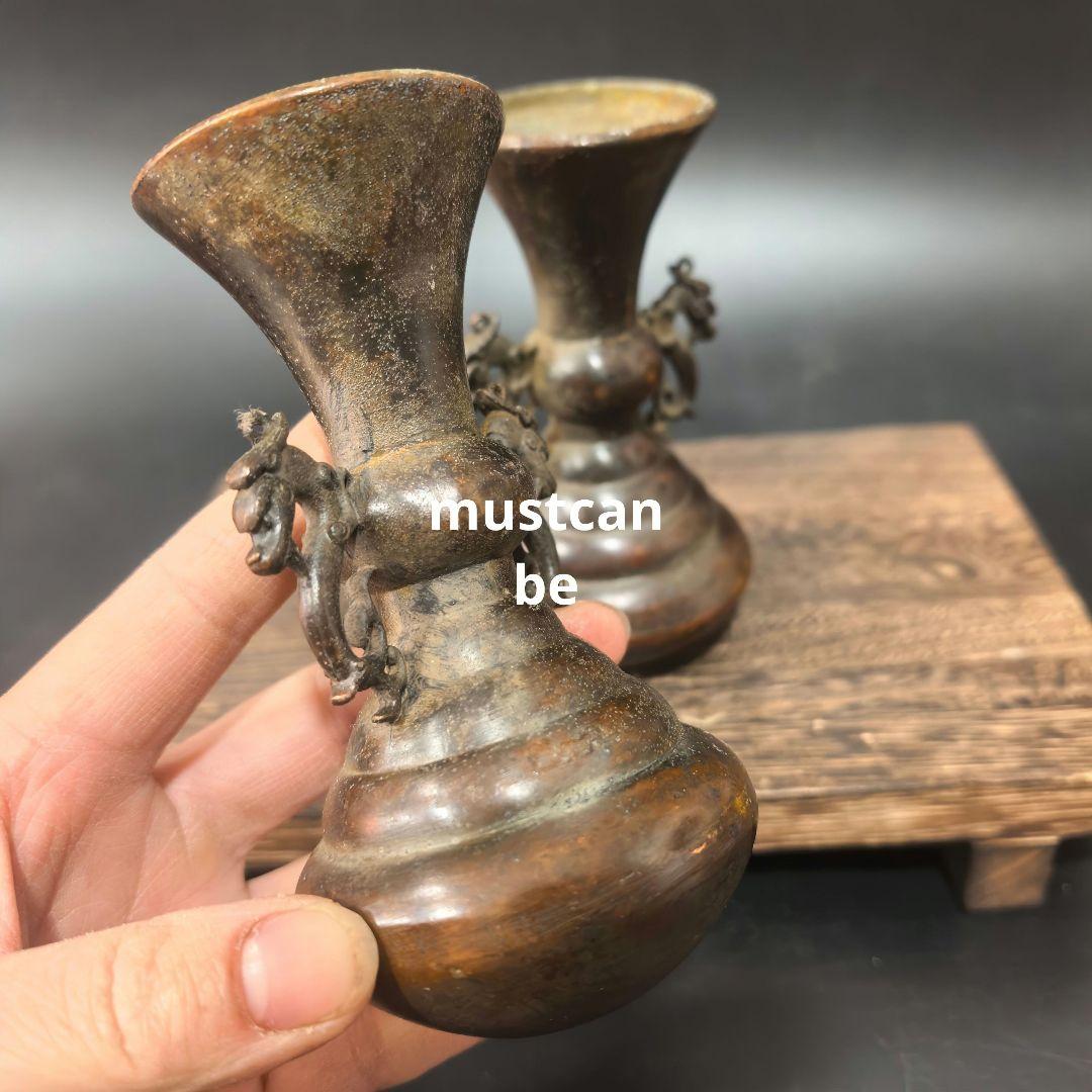 銅器 花瓶 花器 富貴有余り 博古架 書房 装飾品 工芸品 置物