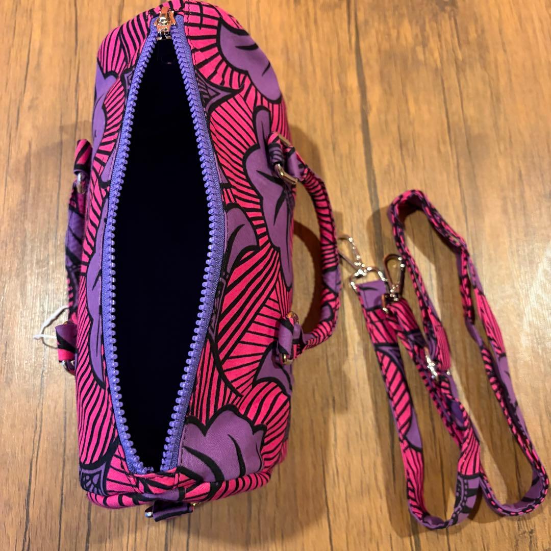 アフリカンファブリック　ミニボストンバッグ　ハンドメイド