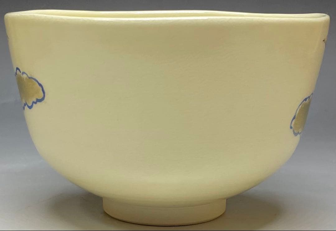 和田妙山　色絵須磨明石茶碗　妙山窯　茶碗　四方桟共箱　栞　yy31