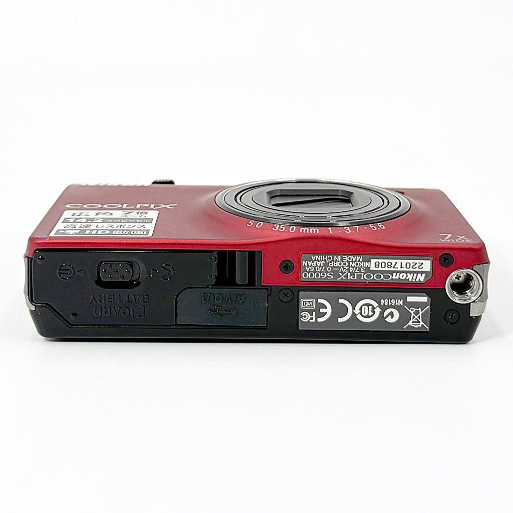 ニコン COOLPIX S6000 フラッシュレッド コンデジ カメラ 中古