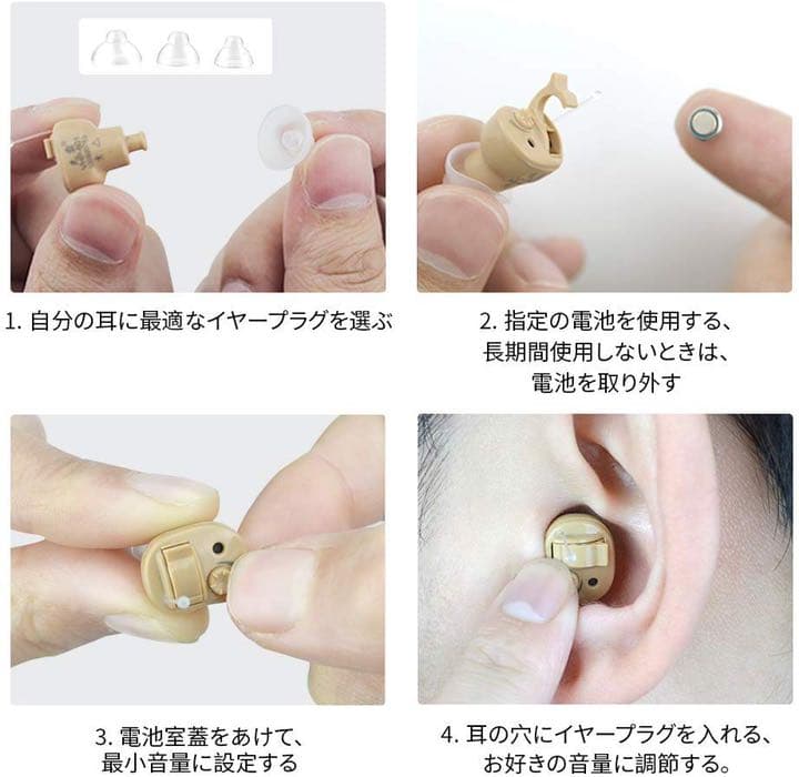 集音器 耳穴式タイプ デジタル信号 左右耳用 VHP-601