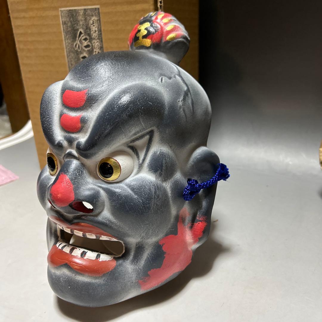 周防阿弥陀寺　仁王面　26㎝　神楽面 飾面　鬼面　般若　能面　厄除け　ビンテージ