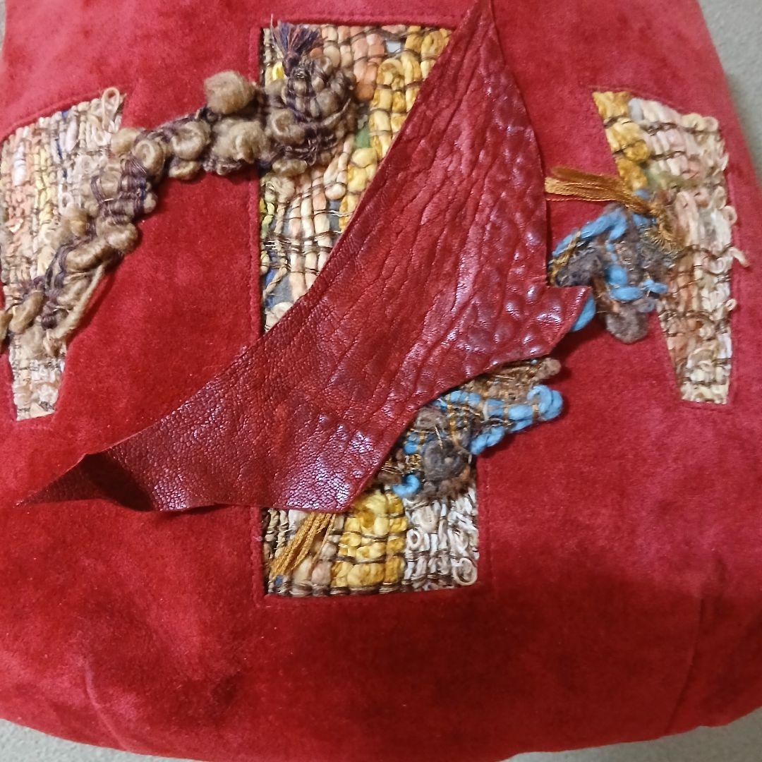 レザー&シルク染織布　ハンドメイド