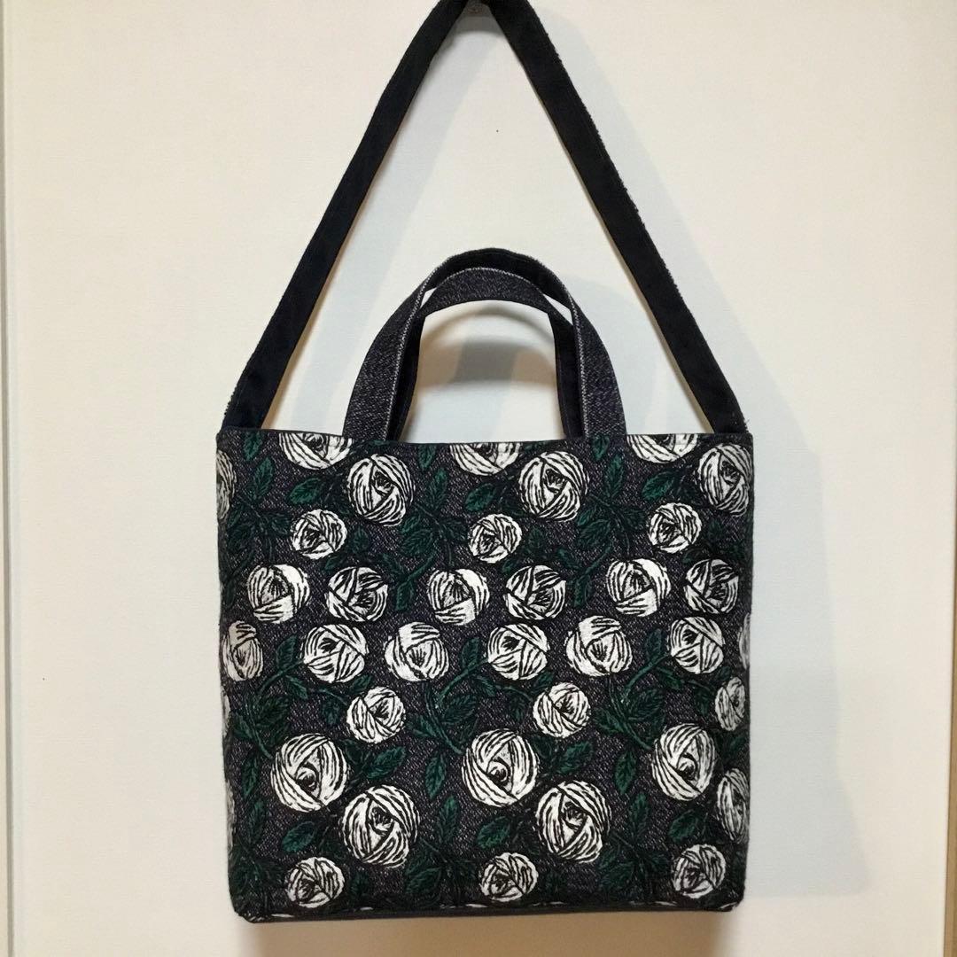 ミナペルホネン　rosy ネイビー　2Way肩掛けショルダーバッグハンドメイド