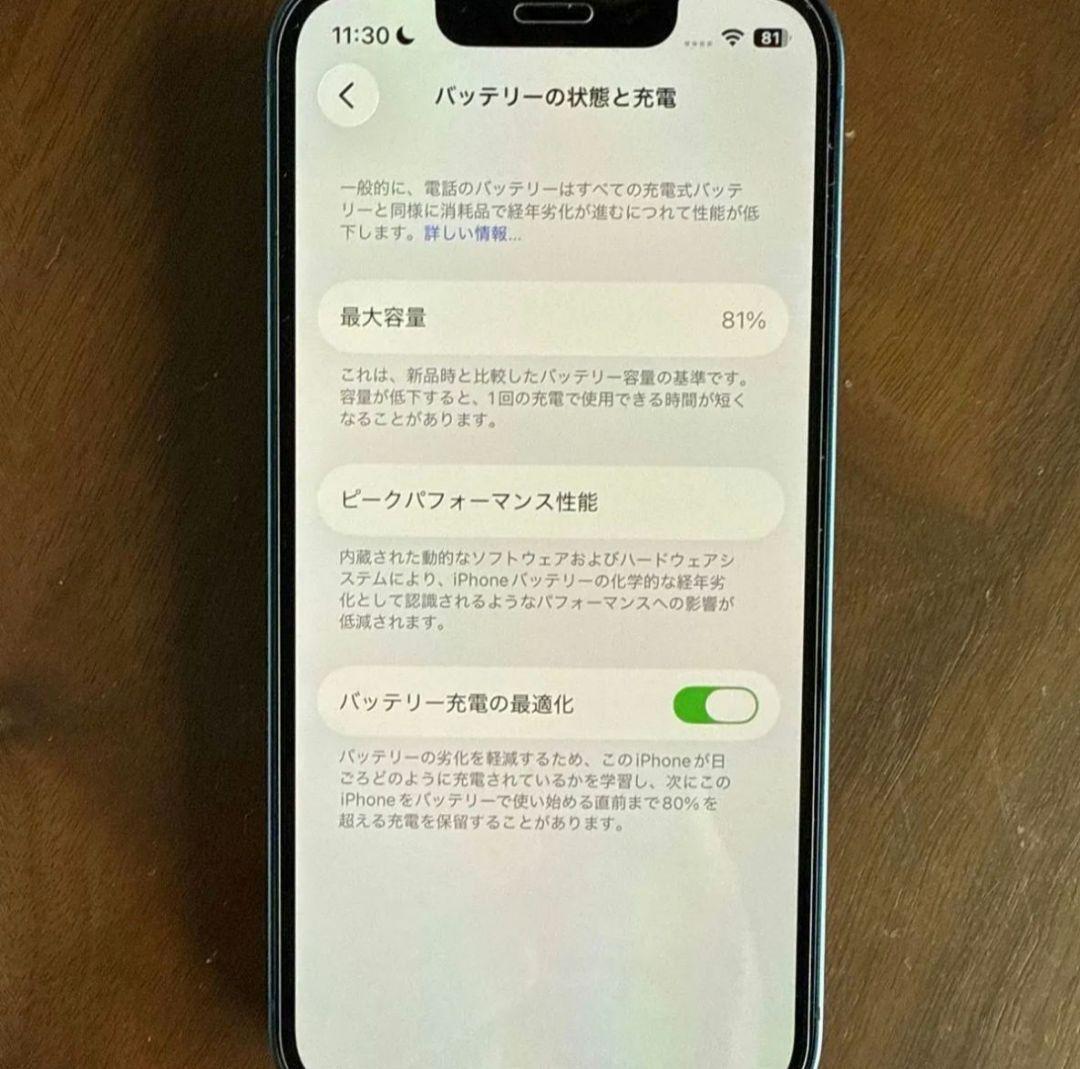 Apple iPhone 13 mini 青色 本体 充電ケーブル付き