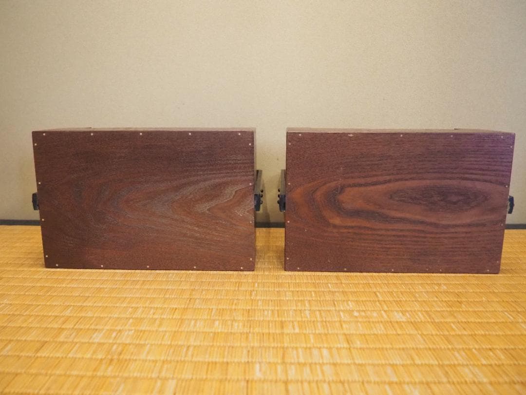 4代駒沢利斎造『桑手付煙草盆一対』（共箱）千家十職