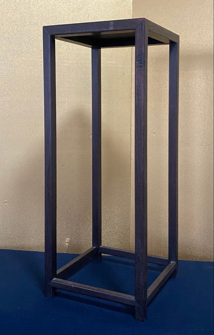 《レ》唐木 飾り台 香炉台 高台 盆栽台　1f