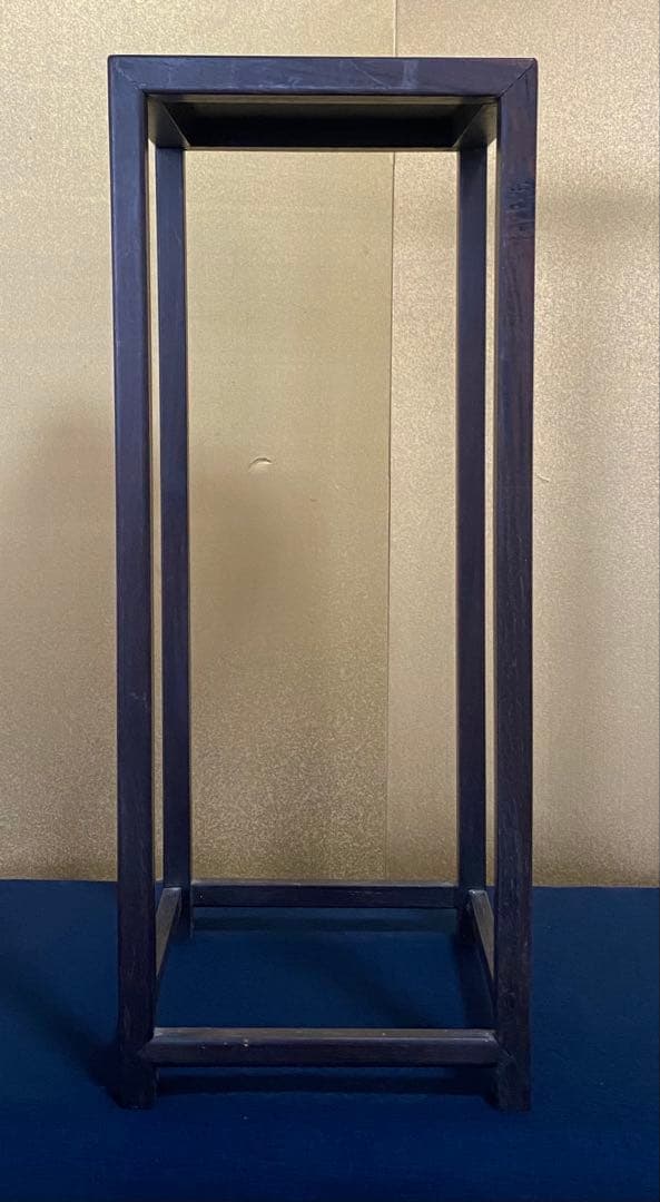 《レ》唐木 飾り台 香炉台 高台 盆栽台　1f