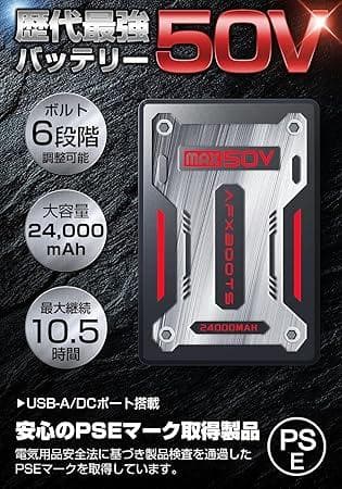 ★未使用品★ファンバッテリーセット 6段階 クリップ式 着脱可能 作業服用