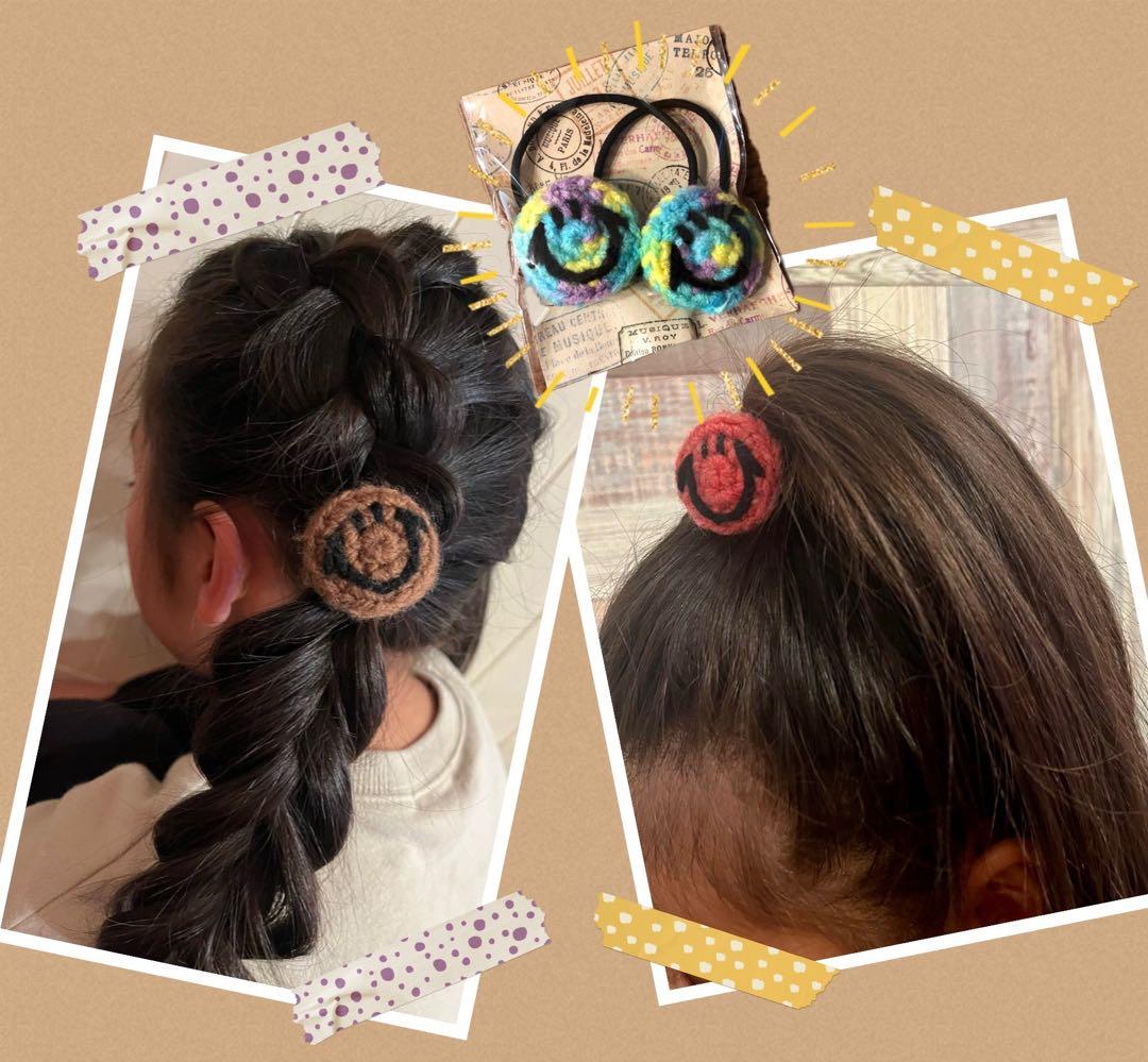 【かわいい】オーダー・ハンドメイド☆ヘアゴム ♡⃛ smile ニコちゃん
