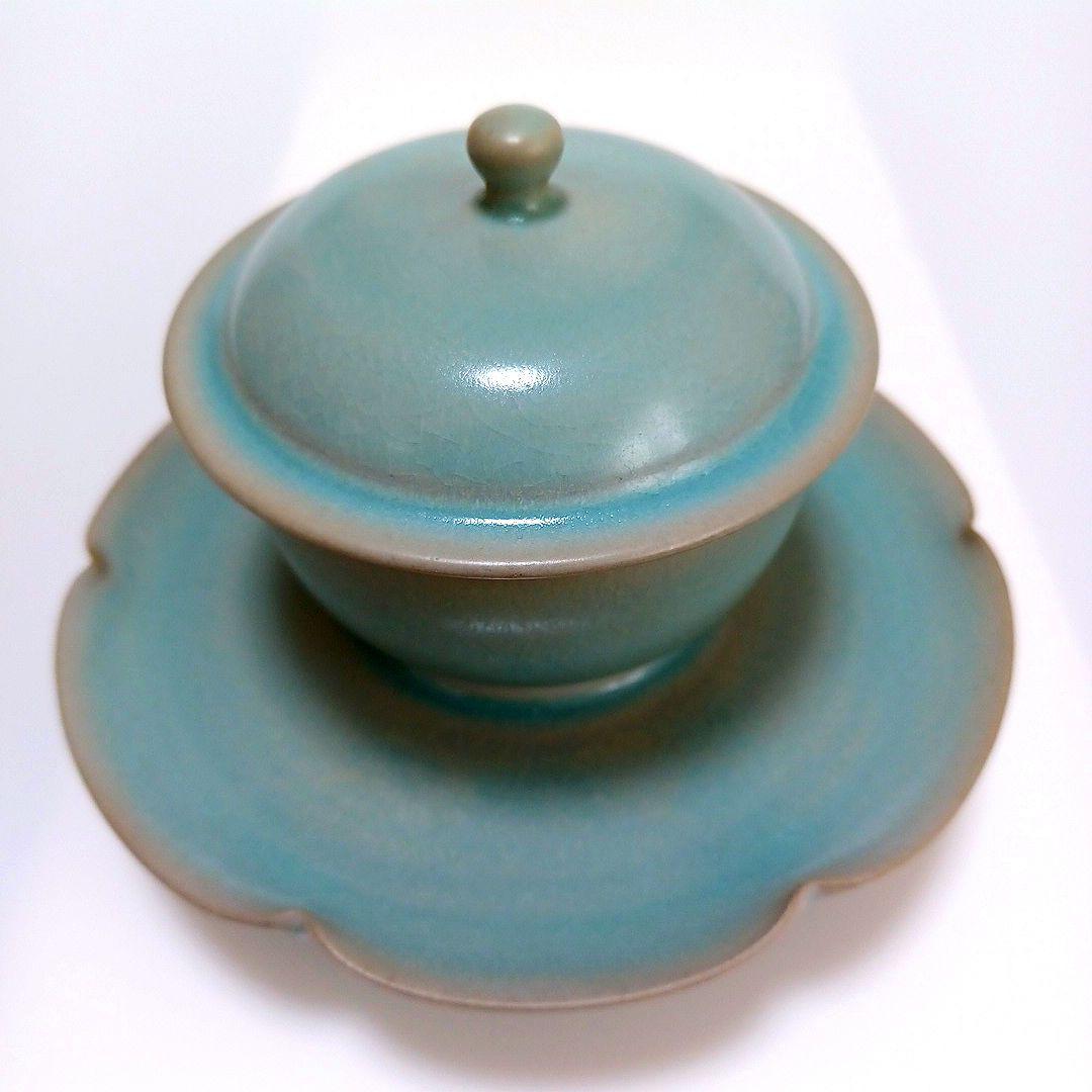 青磁　茶碗茶托　中国古美術