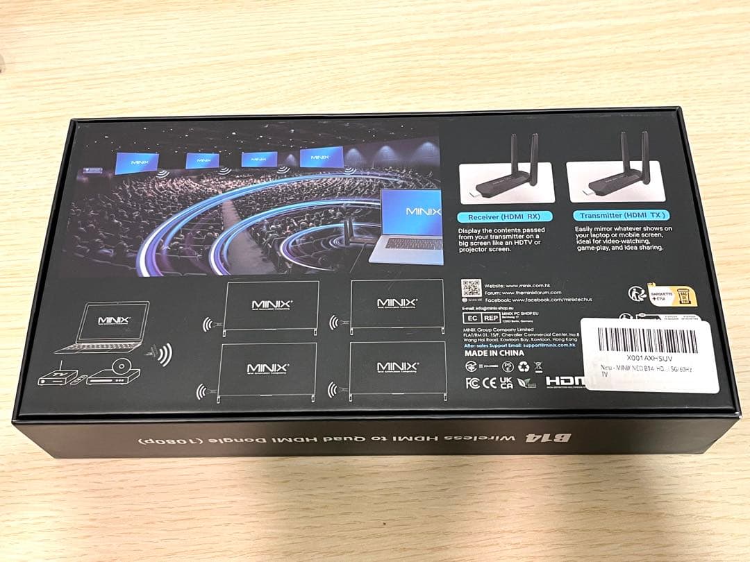 MINIX NEO B14 ワイヤレス HDMI 送受信機セット USB-C