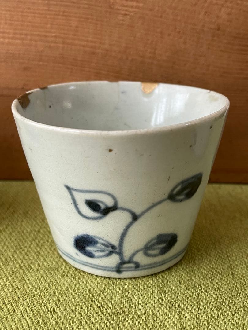 古伊万里　染付猪口5客 共箱 骨董