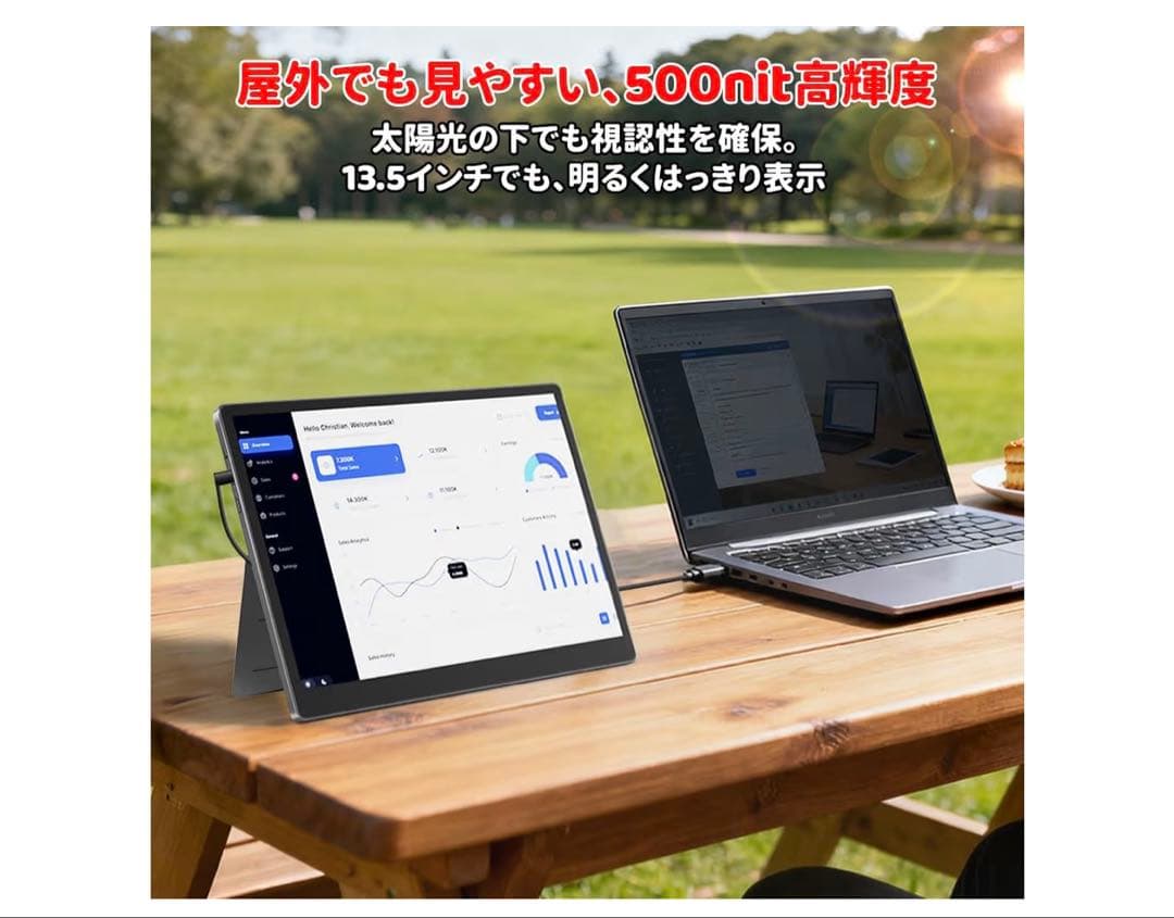 モバイルモニター13.5インチ2K 2256×1504 Switch2ドック不要