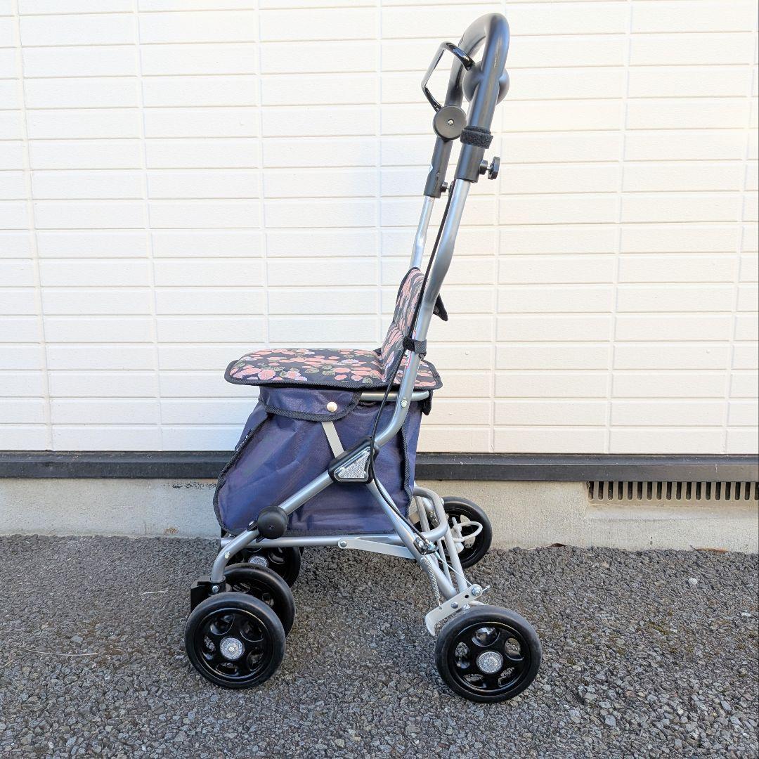 未使用 幸和製作所 テイコブ ルミド SIMD02 シルバーカー 介護 花柄紺