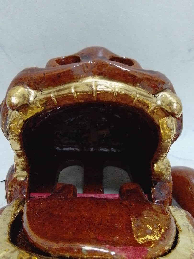加賀 獅子頭 大樋焼 長阿弥中村 高橋勇 陶器 置物 縁起物 獅子舞 ミニ
