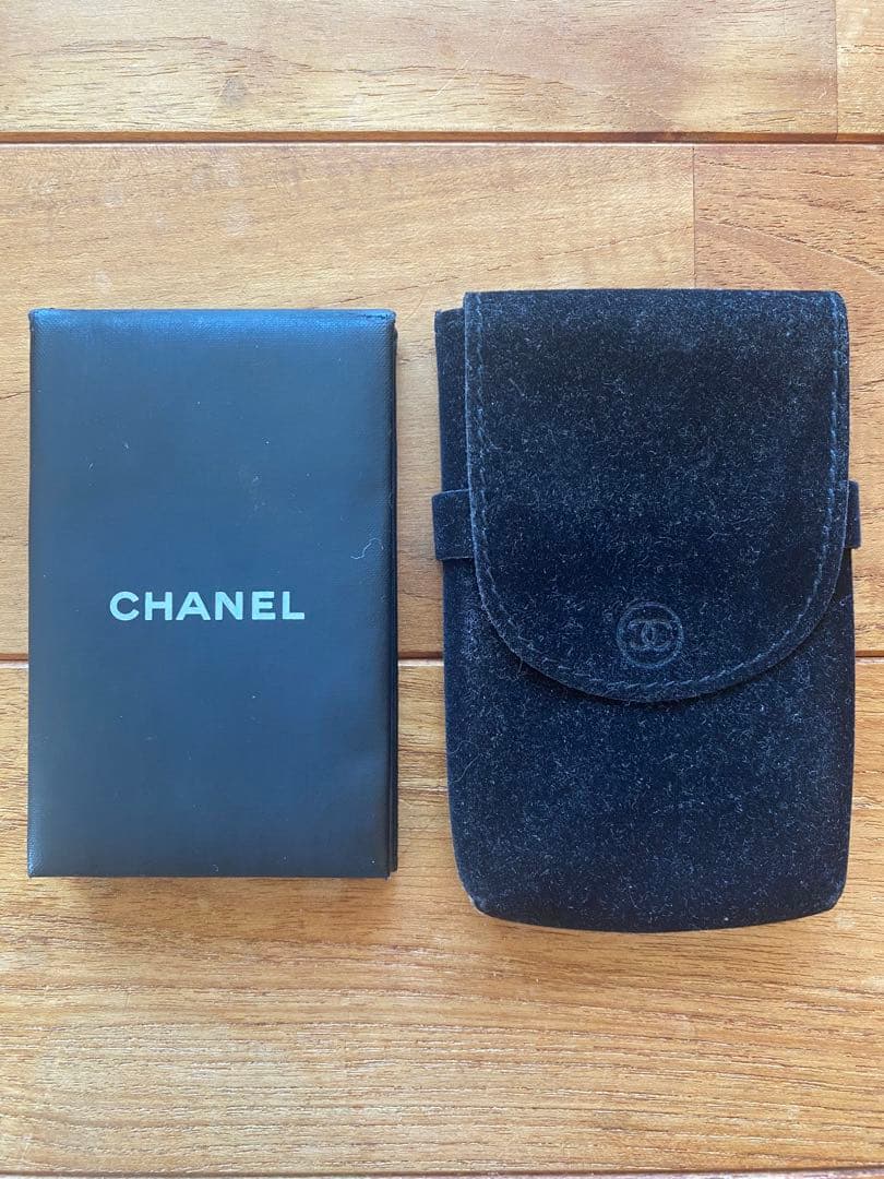【新品未使用】CHANEL スクエアミラー ブラック　あぶらとり紙