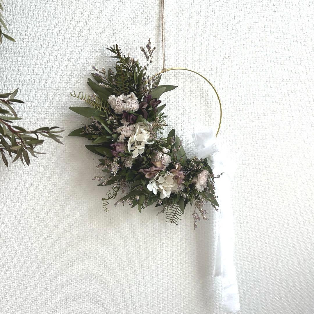 ♡ドライフラワー♡クリスマスローズと紫陽花のリース♡