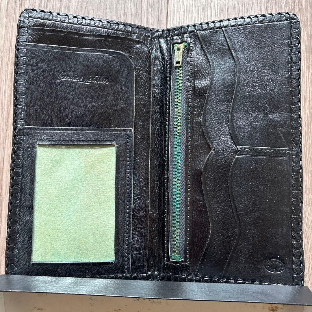 長財布 本革 カービング 彫刻 ハンドメイド レザーウォレット メキシコ製 箱入