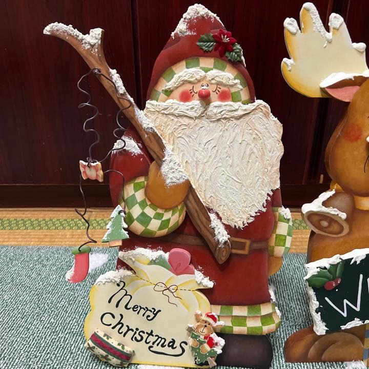 トールペイント ⭐︎クリスマス⭐︎サンタクロース＆トナカイ   ハンドメイド