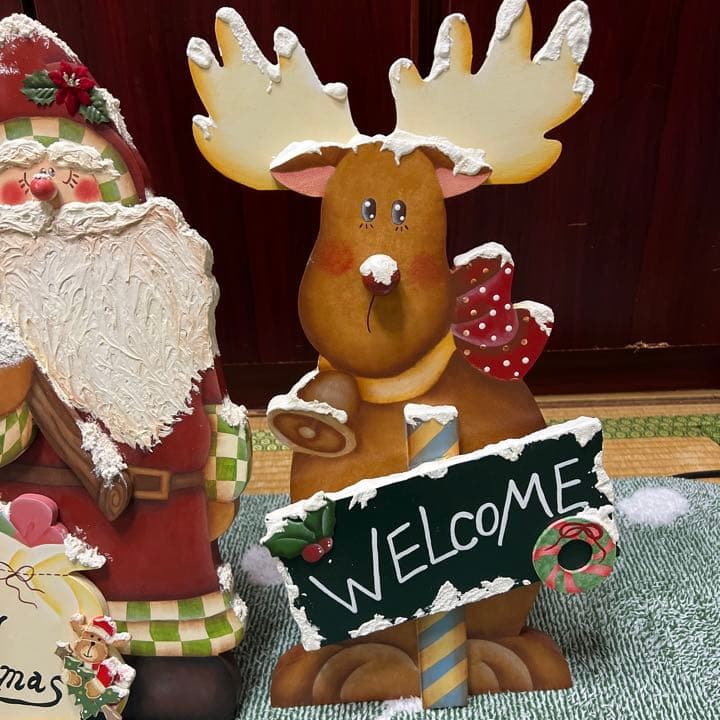 トールペイント ⭐︎クリスマス⭐︎サンタクロース＆トナカイ   ハンドメイド