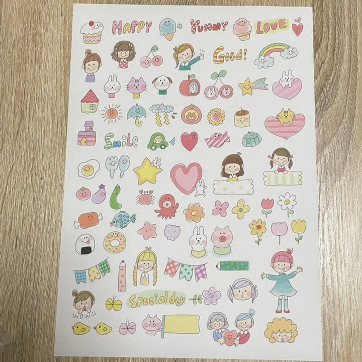 確認用♡Type6♡手描き　フレークシール