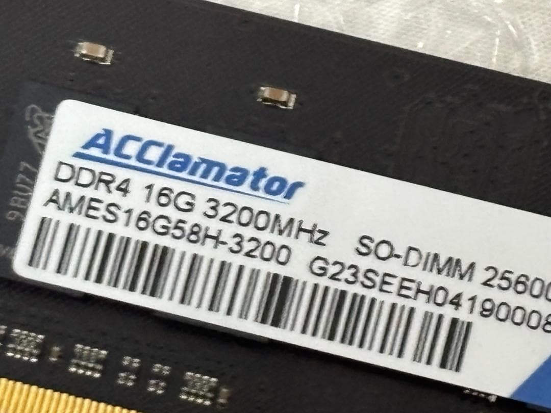 メモリー ACClamator DDR4-3200 SO-DIMM 16GB