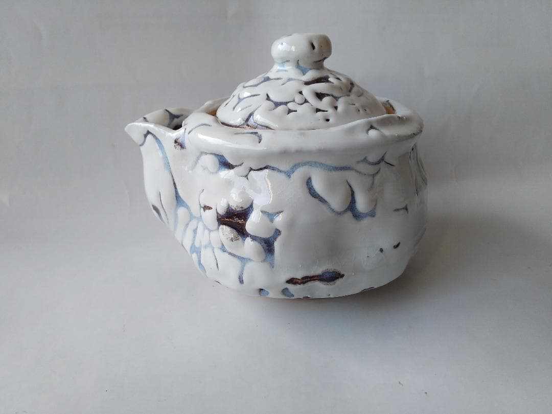 希少品 現代アート 萩碗 宝瓶 佐々木建 作 煎茶道具 玉露 かぶせ茶 新品