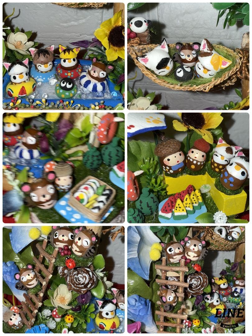 どんぐりアート♡紫陽花リース&夏のオブジェ2品♡ 一点物