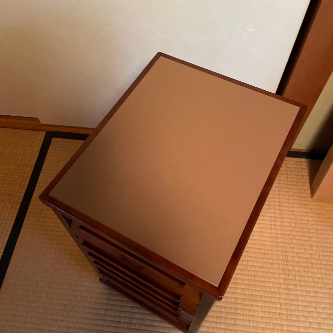 豊岡クラフト 木製書類整理ケース 7段 キャスター付 サイドデスク チェスト