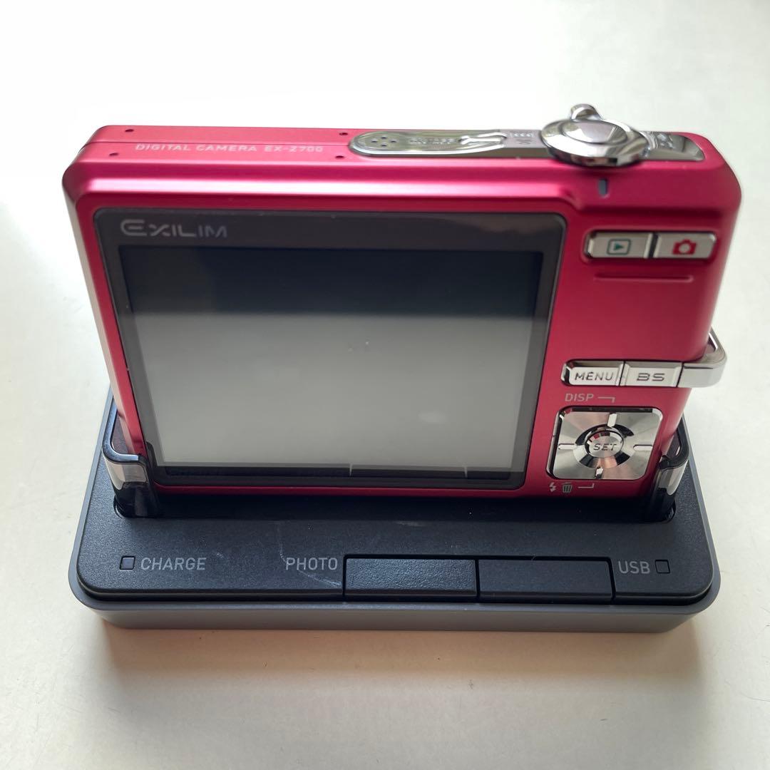 【動作OK】CASIO EXILIM EX-Z700 レッドコンパクトデジカメ