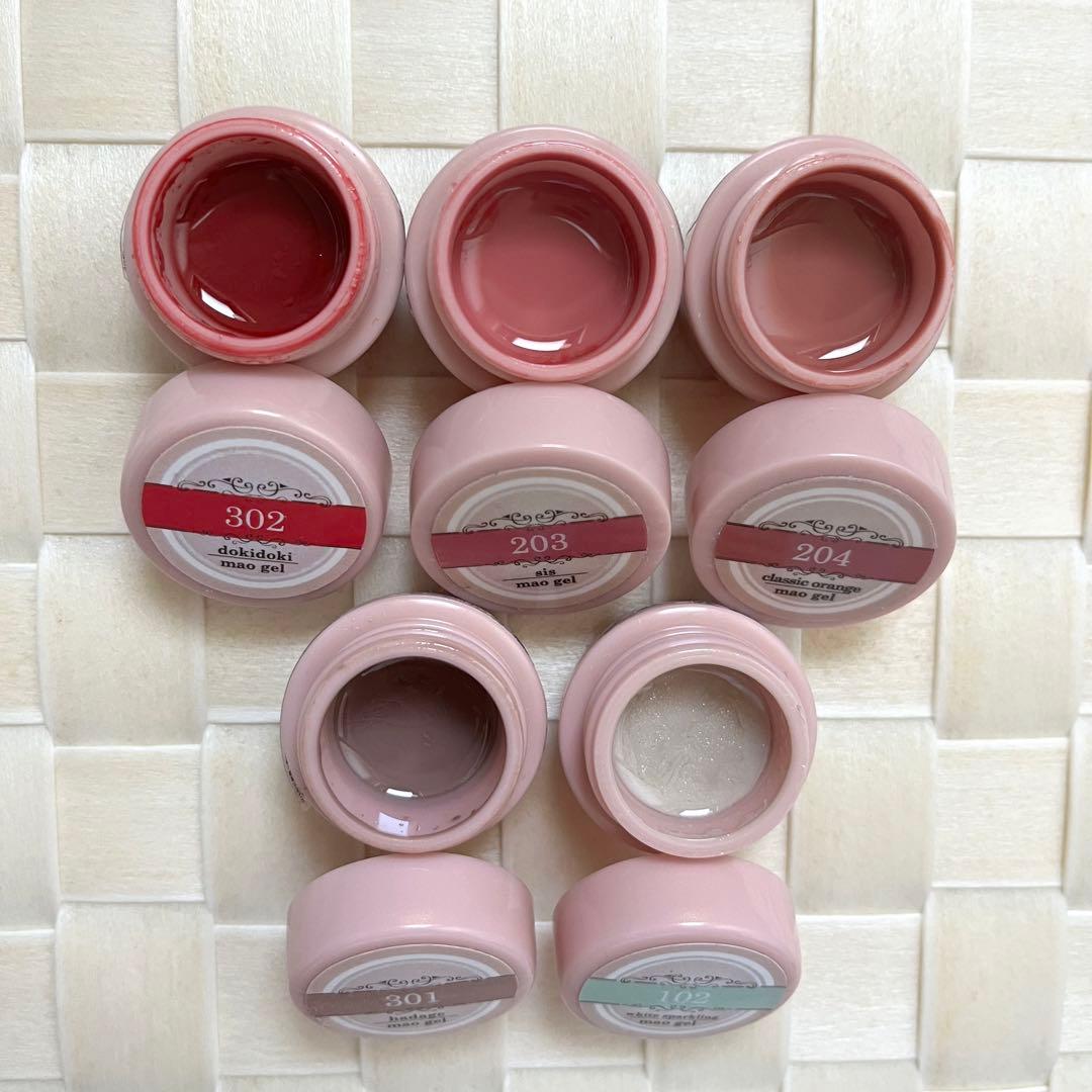 マオジェル　maogel 5個セット　カラージェル　ピンク　赤　ネイル