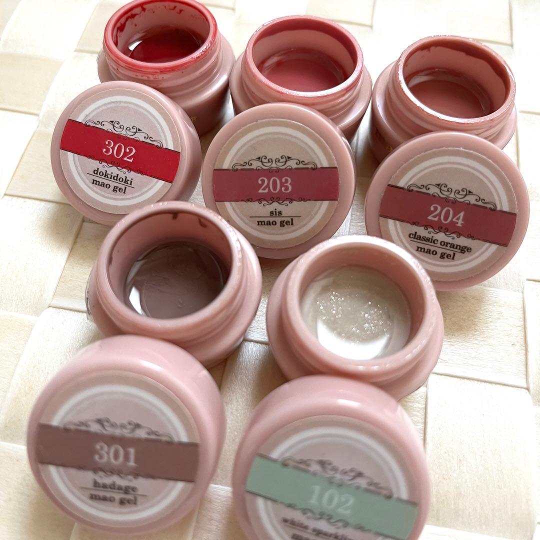 マオジェル　maogel 5個セット　カラージェル　ピンク　赤　ネイル
