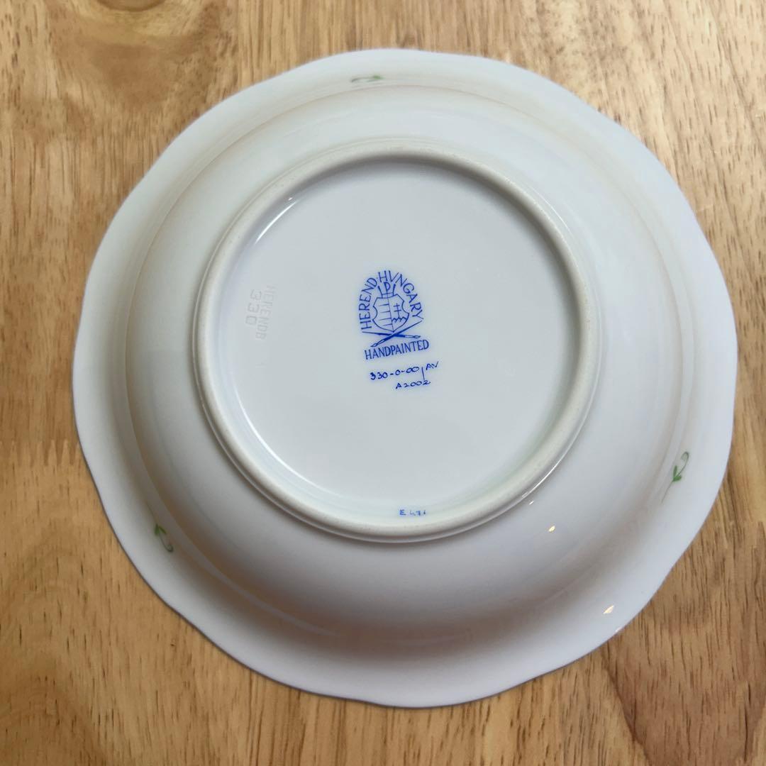 HEREND アボニーグリーン　ハンドペイントfruits bowl