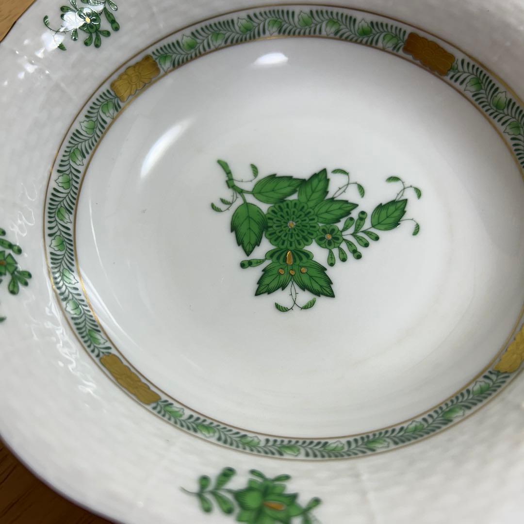 HEREND アボニーグリーン　ハンドペイントfruits bowl