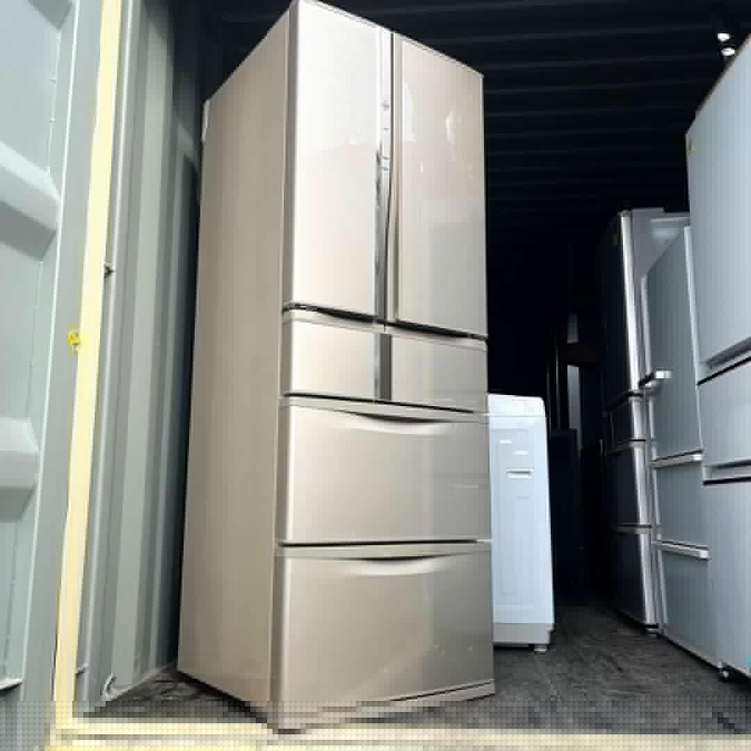 349取付無料！完動品！三菱 ソフトブラウンおしゃれインテリア6ドア冷蔵庫