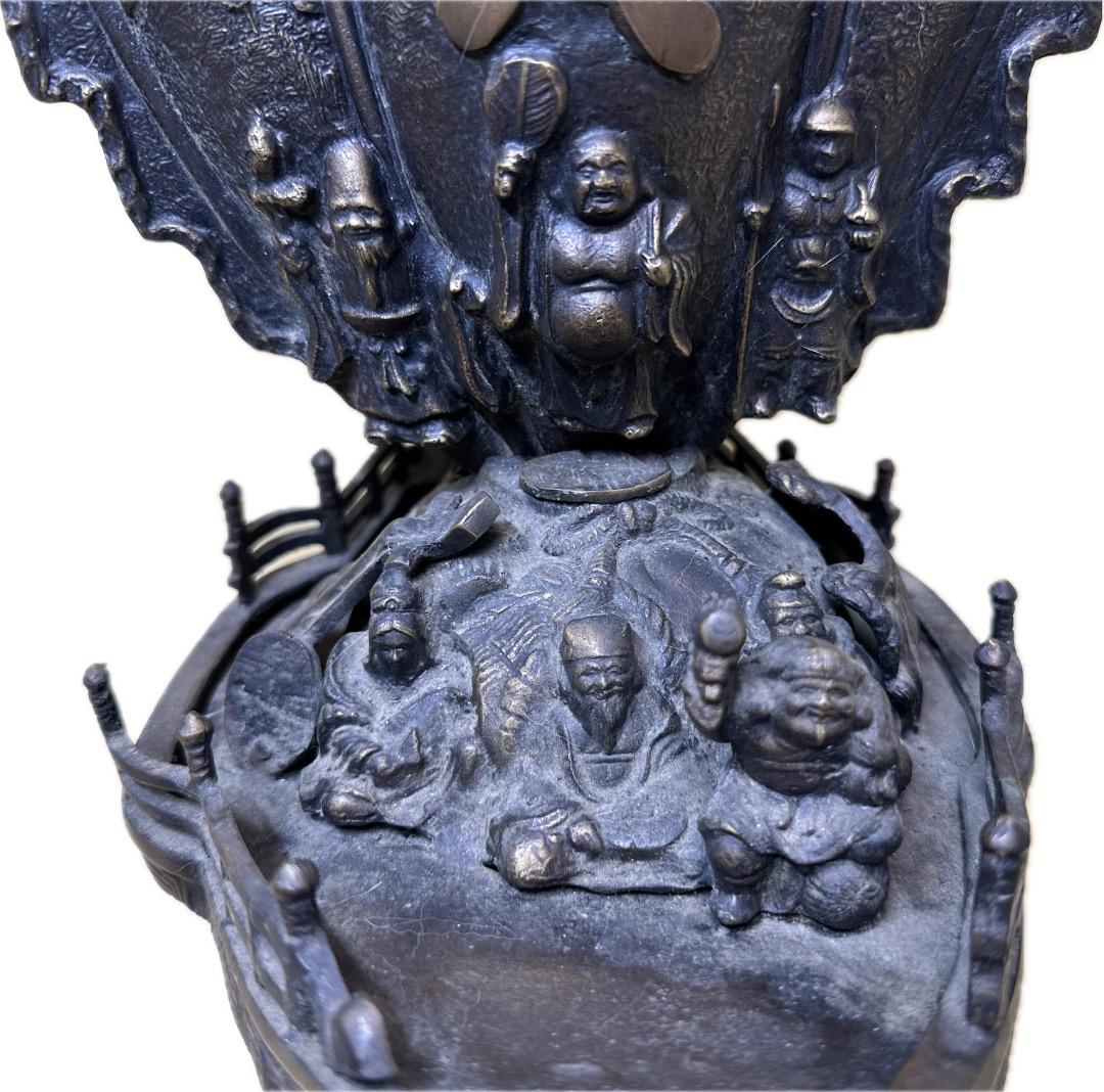 高岡銅器　照雲作　七福神宝船・唐銅製