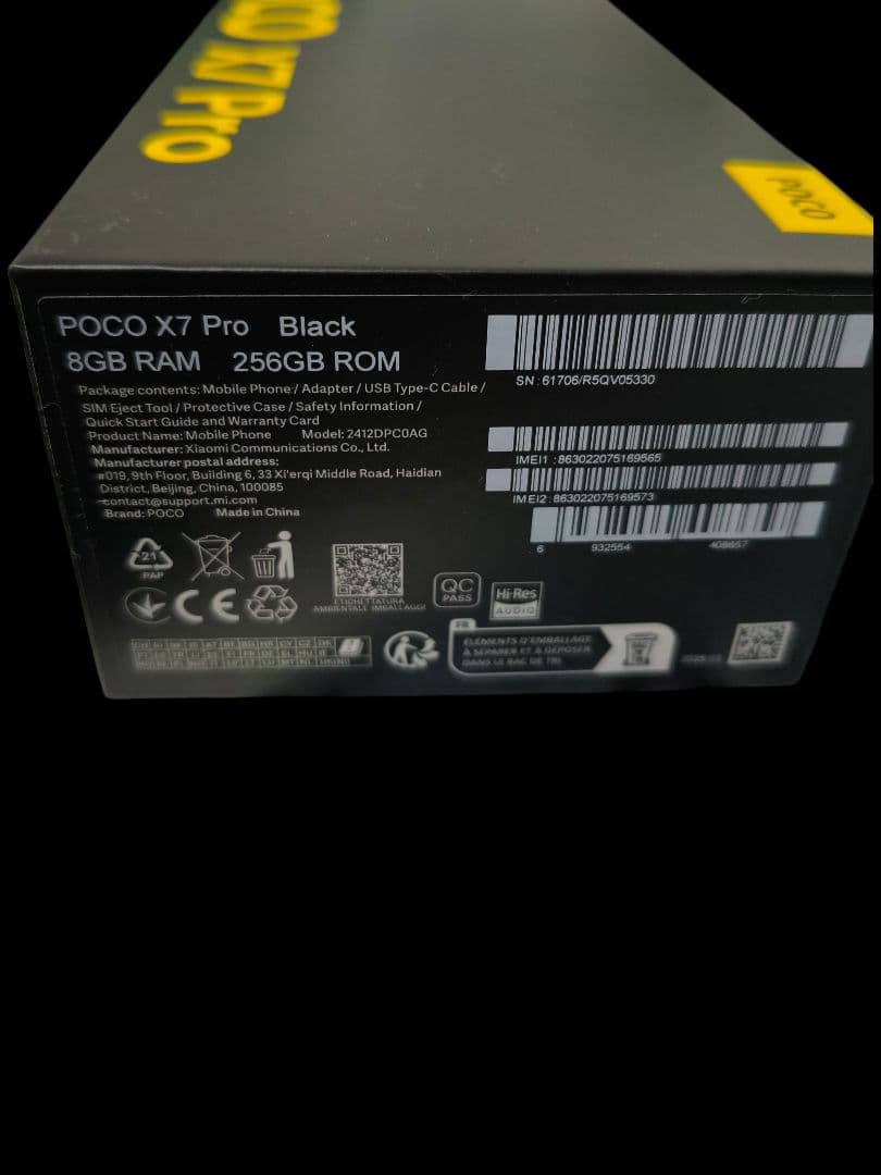 POCO X7 Pro 256GB ブラック 美品 動作良好 ​