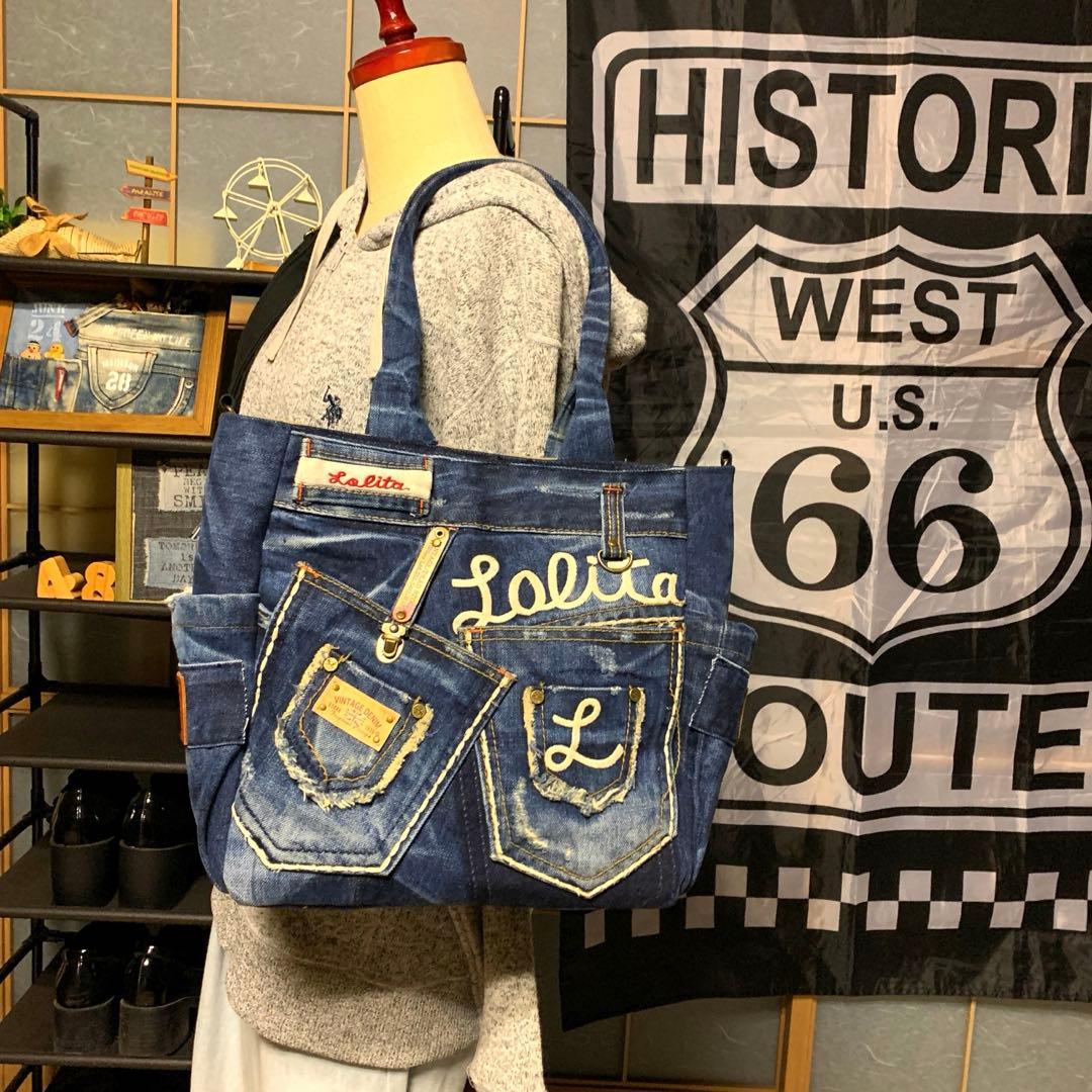 デニムリメイク オールデニムトートバッグ