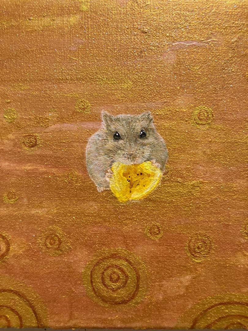 ハムスター　アート　芸術　絵　絵画　可愛い　癒し　動物　原画　インテリア　雑貨