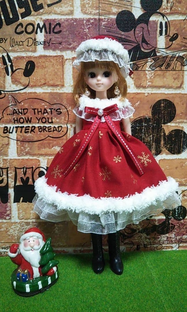 クリスマス バージョン リカちゃん人形 お洋服 ハンドメイド 2073