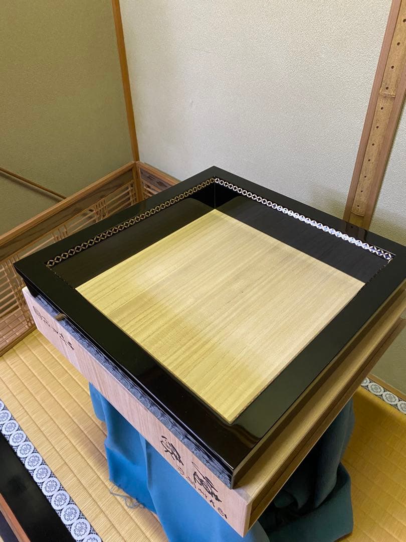 茶道具/炉縁『 面七宝蒔絵 』中村宗悦 真塗 共箱