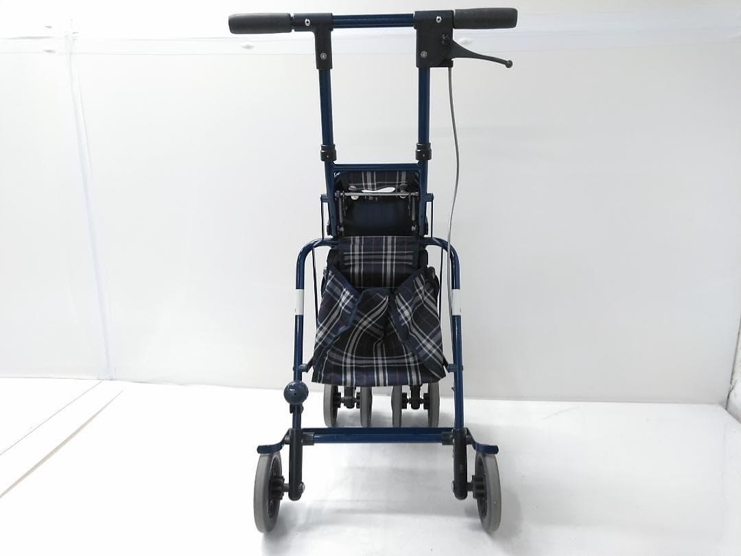 島製作所 サニーウォーカー シルバーカー 軽量 チェック柄 ネイビー◆