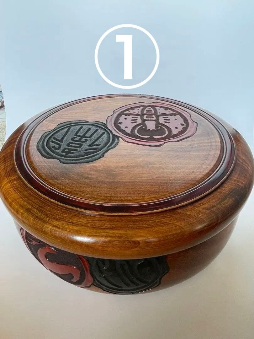 烏城彫の茶櫃・丸盆・菓子盆の3点