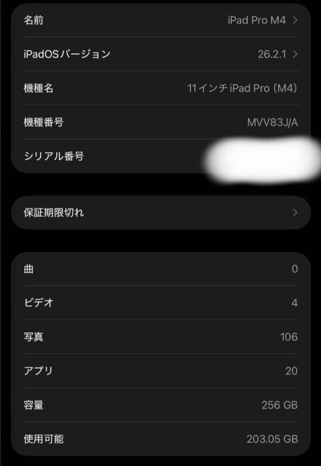iPad Pro 11インチ M4 256GB スペースブラック