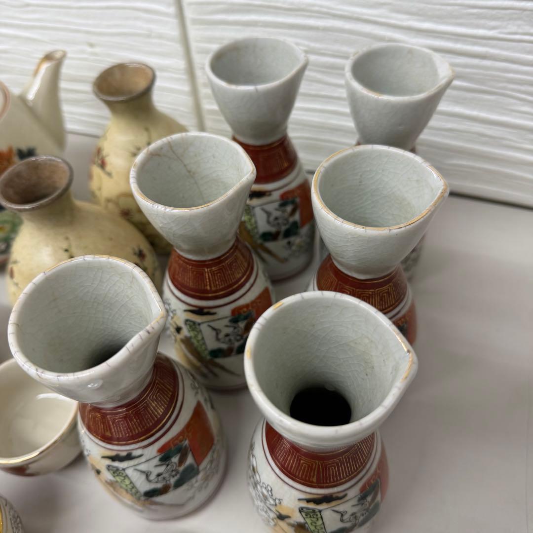 九谷焼　伝統工芸品　まとめ売り徳利とおちょこセット 陶器製