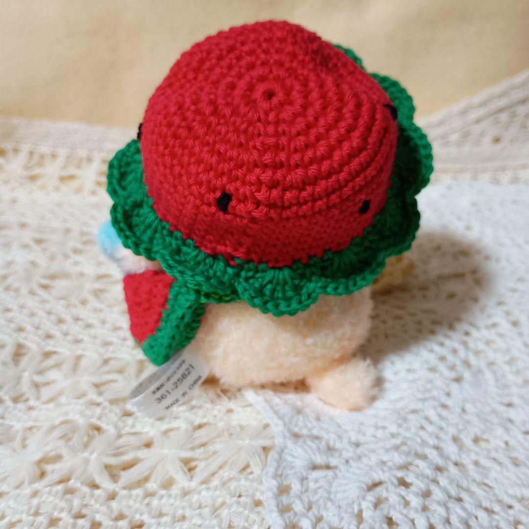 〇うなち〇　ピンクフラワー帽子、スイカ帽子(赤と黄色)3点セット売り
