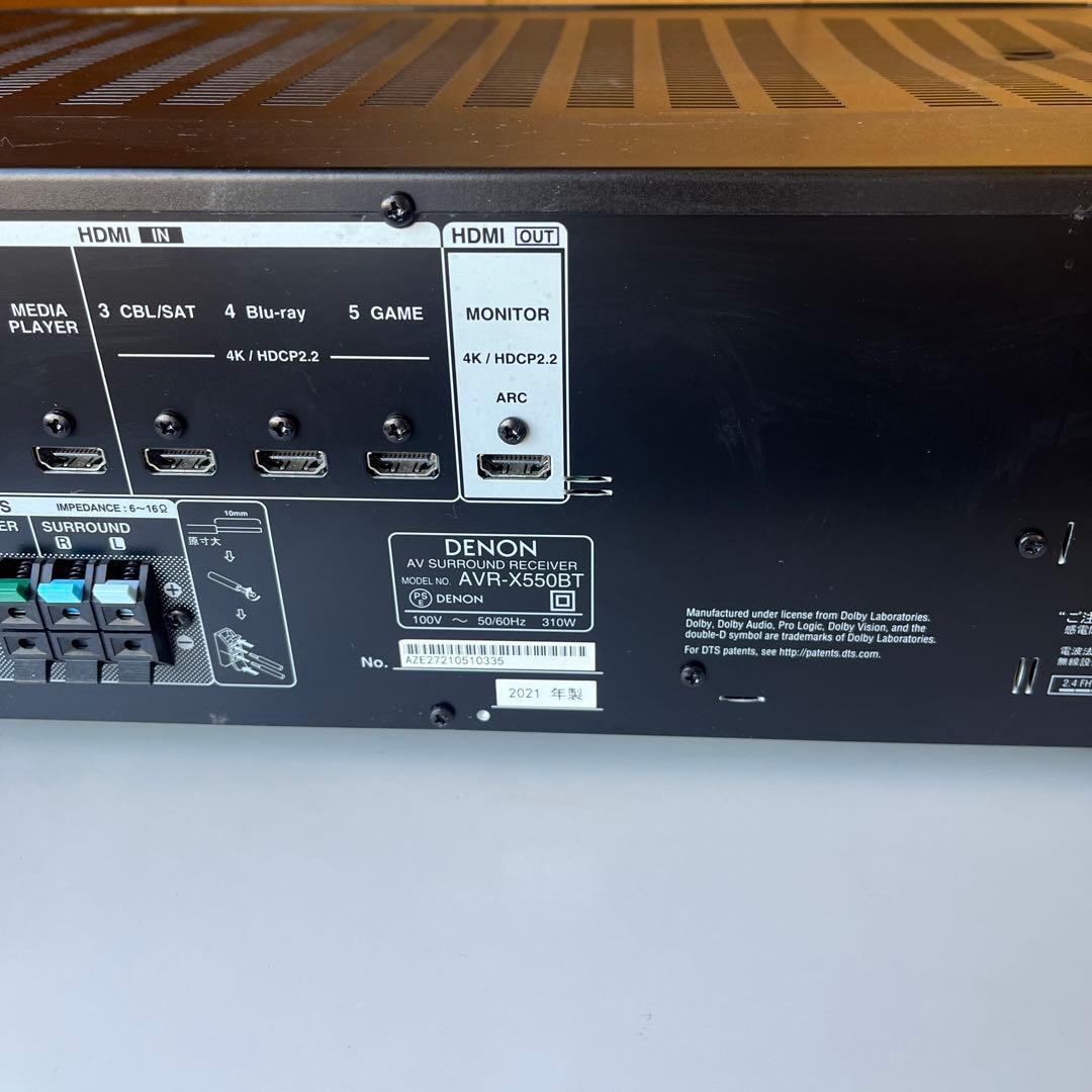 DENON AVR-X550BT 通電確認のみ　ジャンク扱い　リモコン付き