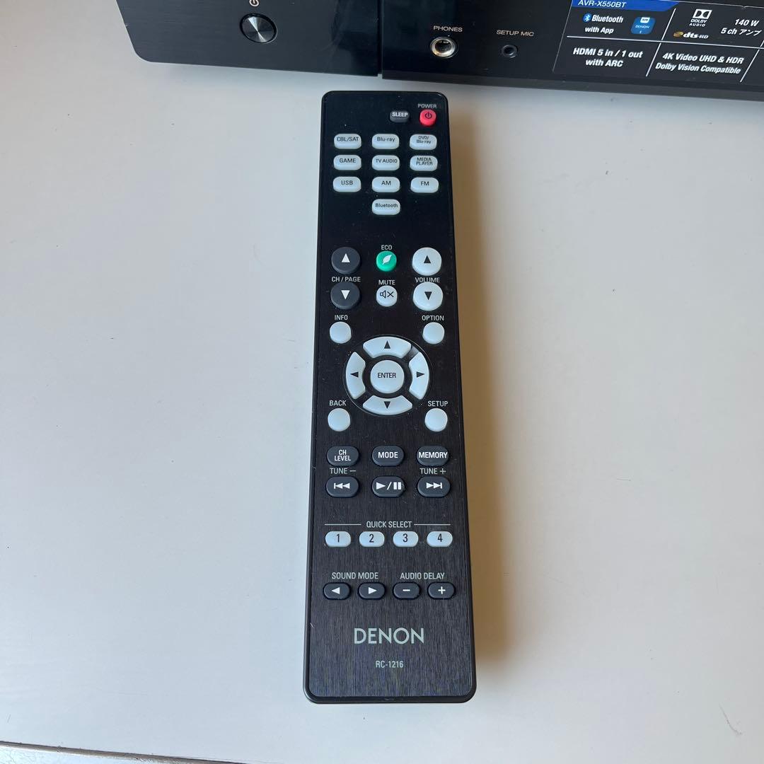DENON AVR-X550BT 通電確認のみ　ジャンク扱い　リモコン付き